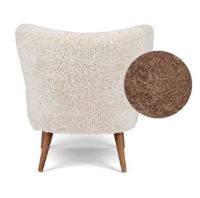 Billede af Natures Collection Emily Lounge Chair in New Zealand Sheepskin B: 60 - Taupe/Walnut