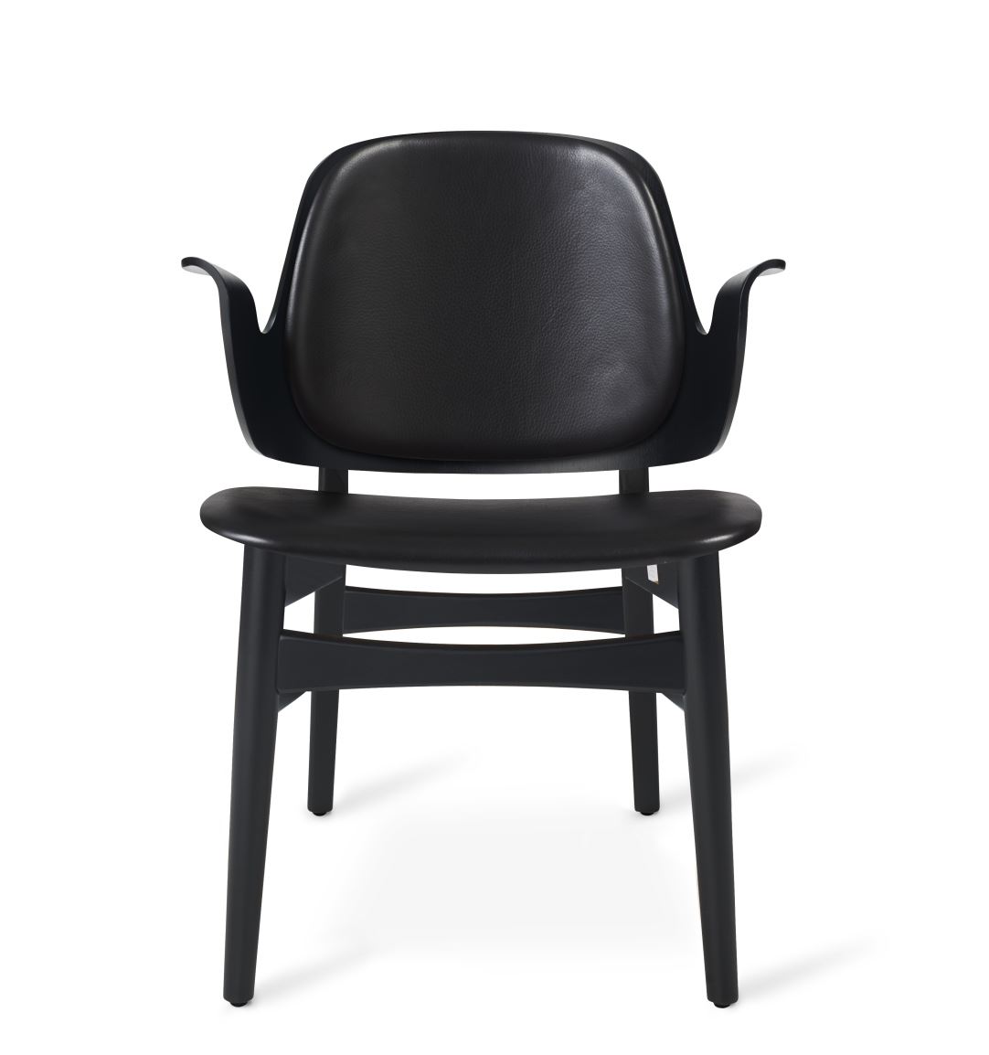 Billede af Warm Nordic Gesture Lounge Chair SH: 46 cm - Black/Black Leather