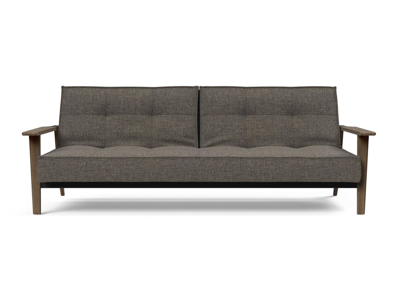 Billede af Innovation Living Splitback Frej Sofa Bed B: 232 cm - Smoked Oak/216 Flashtex Dark Grey