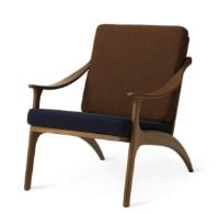 Billede af Warm Nordic Lean Back Lounge Chair SH: 41 cm - Teak/Blue/Brown
