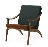 Billede af Warm Nordic Lean Back Lounge Chair SH: 41 cm - Teak/Brown/Petrol
