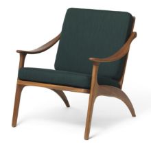 Billede af Warm Nordic Lean Back Lounge Chair SH: 41 cm - Teak/Forest Green