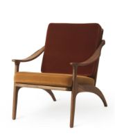 Billede af Warm Nordic Lean Back Lounge Chair SH: 41 cm - Teak/Brick Red/Amber