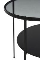 Billede af WOUD Duo Side Table H: 60 cm - Black Metal/Dark Smoked Glass