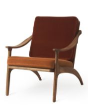 Billede af Warm Nordic Lean Back Lounge Chair SH: 41 cm - Teak/Brick/Rusty