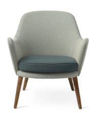 Billede af Warm Nordic Dwell Lounge Chair SH: 46 cm - Light Cyan/Dark Cyan