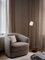 Billede af New Works Material Floor Lamp H: 125 cm - White marble/Black Base