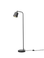 Billede af New Works Material Floor Lamp H: 125 cm - Dark Grey Concrete/Black base