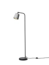 Billede af New Works Material Floor Lamp H: 125 cm - Light Grey Concrete/Black Base