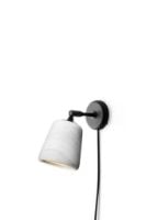 Billede af New Works Material Wall Lamp - White Marble/Black base