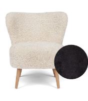 Billede af Natures Collection Emily Lounge Chair in New Zealand Sheepskin B: 60 - Black/Oak