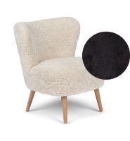 Billede af Natures Collection Emily Lounge Chair in New Zealand Sheepskin B: 60 - Black/Oak