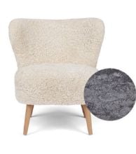 Billede af Natures Collection Emily Lounge Chair in New Zealand Sheepskin B: 60 - Light Grey/Oak
