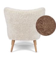 Billede af Natures Collection Emily Lounge Chair in New Zealand Sheepskin B: 60 - Taupe/Oak