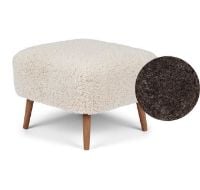 Billede af Natures Collection Emily Lounge Foot Rest Stool in New Zealand Sheepskin H: 40 cm - Cappuccino/Walnut