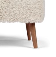 Billede af Natures Collection Emily Lounge Foot Rest Stool in New Zealand Sheepskin H: 40 cm - Cappuccino/Walnut