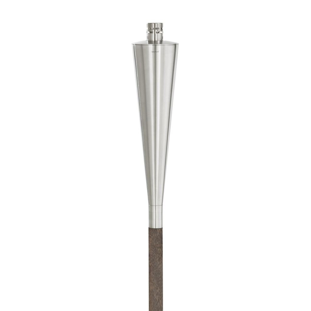 Billede af Blomus Orchos Garden Torch With Wooden Pole H: 145 cm - Stainless Steel Matt