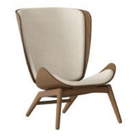 Billede af Umage The Reader Wing Chair SH: 43 cm - White Sands/Mørk Eg