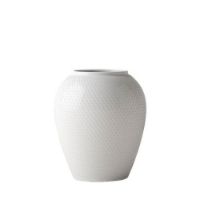 Billede af Lyngby Rhombe Vase H: 25 cm - Hvid