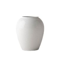 Billede af Lyngby Rhombe Vase H: 16,5 cm - Hvid