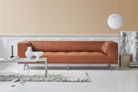 Billede af Fredericia Furniture 4511 Delphi 3 Pers. Sofa L: 240 cm - Cognac 95/Aluminium
