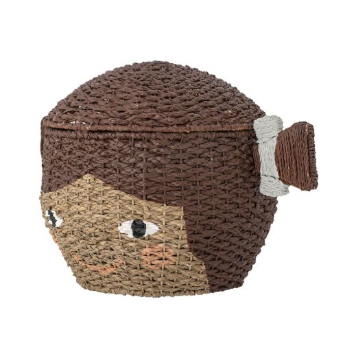 Bloomingville Mini Lill Kurv m/Låg H: 44 cm - Bankuan Græs