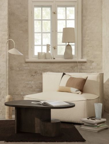 Ferm Living Catena Sofa Center L100 Rich Linen 108x108 cm - Natural