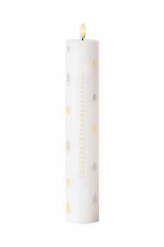 Sirius Sara Kalenderlys LED H: 29 cm - Hvid/Sølv/Guld