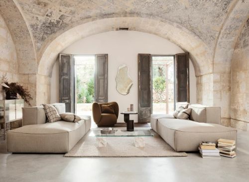 Ferm Living Catena Open End Left L300 Rich Linen 170x108 cm - Natural