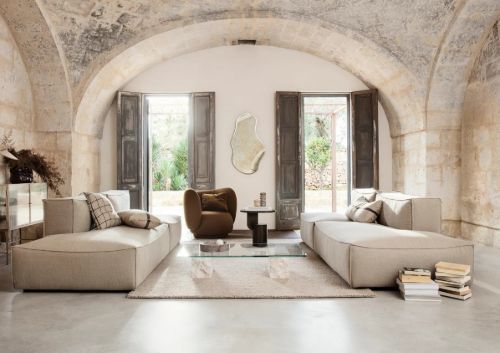 Ferm Living Catena Open End Right L301 Rich Linen 170x108 cm - Natural