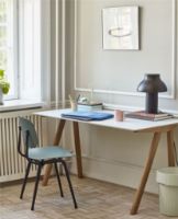 Billede af HAY Revolt Spisebordsstol SH: 46,5 cm - Beige Powder Coated Steel/Petrol Green