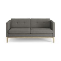 Billede af Swedese Madison 2 pers. Sofa med Knapper B: 155 cm - Lakeret Eg/Main Line Flax 26