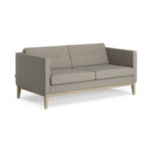 Billede af Swedese Madison 2 pers. Sofa med Knapper B: 155 cm - Lakeret Eg/Main Line Flax 02