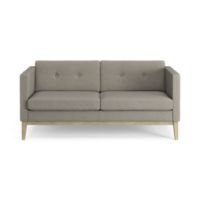 Billede af Swedese Madison 2 pers. Sofa med Knapper B: 155 cm - Lakeret Eg/Main Line Flax 02