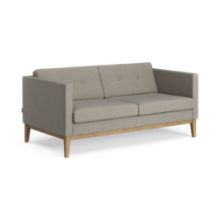 Billede af Swedese Madison 2 pers. Sofa med Knapper B: 155 cm - Olieret Eg/Main Line Flax 02