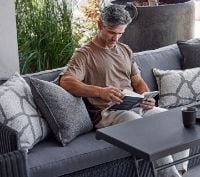 Billede af Cane-line Outdoor Chill-Out sofabord m/to højder - Lava Grey