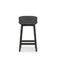 Billede af Normann Copenhagen Hyg Barstol Frontpolstret SH: 65 cm - Sort Læder/Sort Eg
