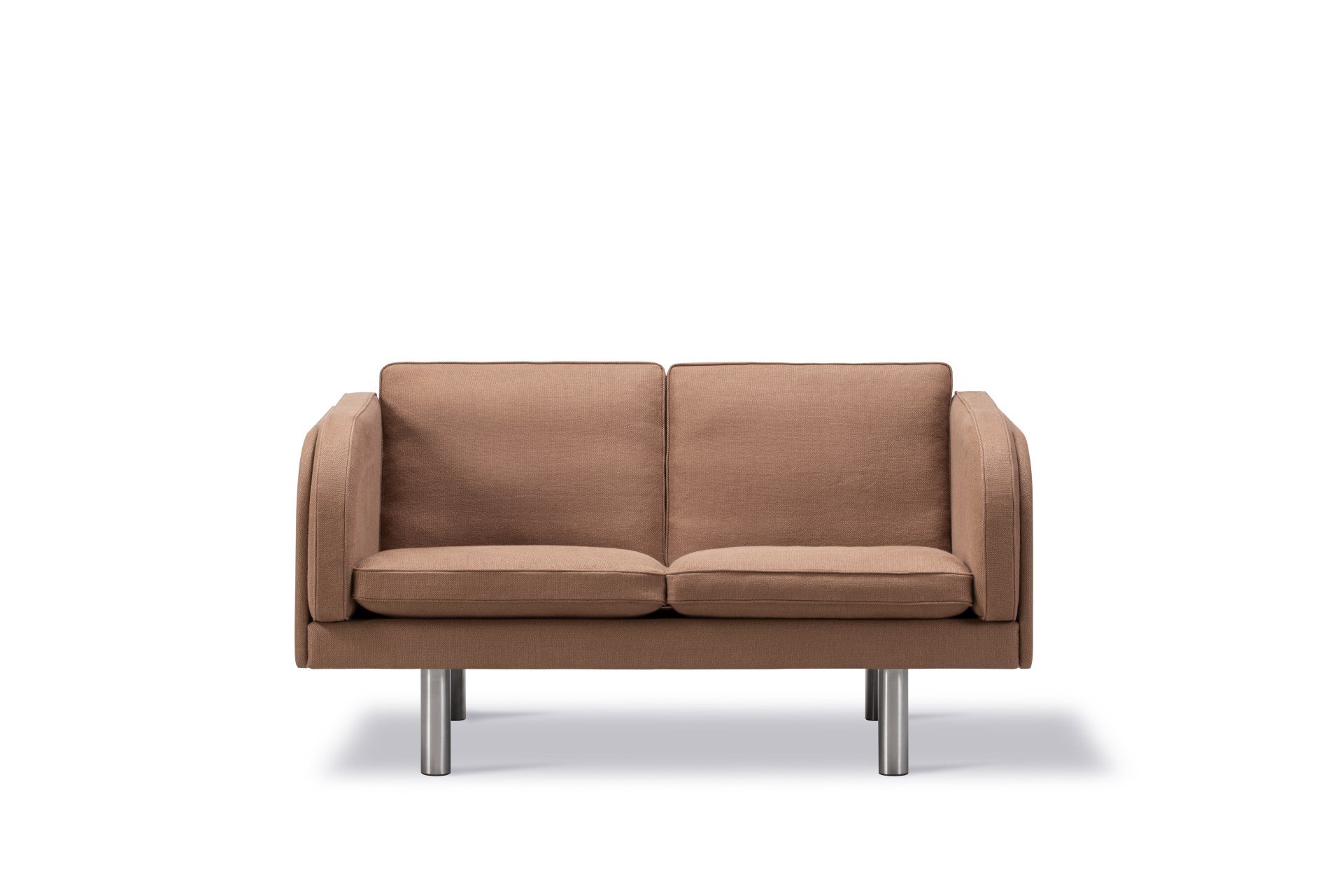 Billede af Fredericia Furniture JG Sofa 2 pers L: 142 cm - Rustfrit Stål - Børstet / Grand Linen 4803
