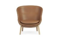 Billede af Normann Copenhagen Hyg Low Loungestol SH: 40 cm - Brandy Læder/Eg