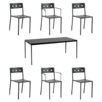 Billede af HAY Balcony Table L: 190 cm + 4 Balcony Chairs + 2 Balcony Armchairs - Anthracite