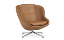 Billede af Normann Copenhagen Hyg Low Loungestol SH: 40 cm - Brandy Læder/Aluminium