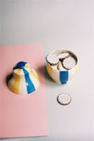 Billede af HAY Sobremesa Stripe Cookie Jar H: 25,5 cm - Blue and Yellow OUTLET