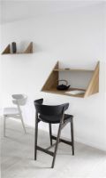 Billede af Sibast Furniture No 7 Bar Stool Fuldpolstret SH: 75 cm - Eg Mørk Olie/Sort læder
