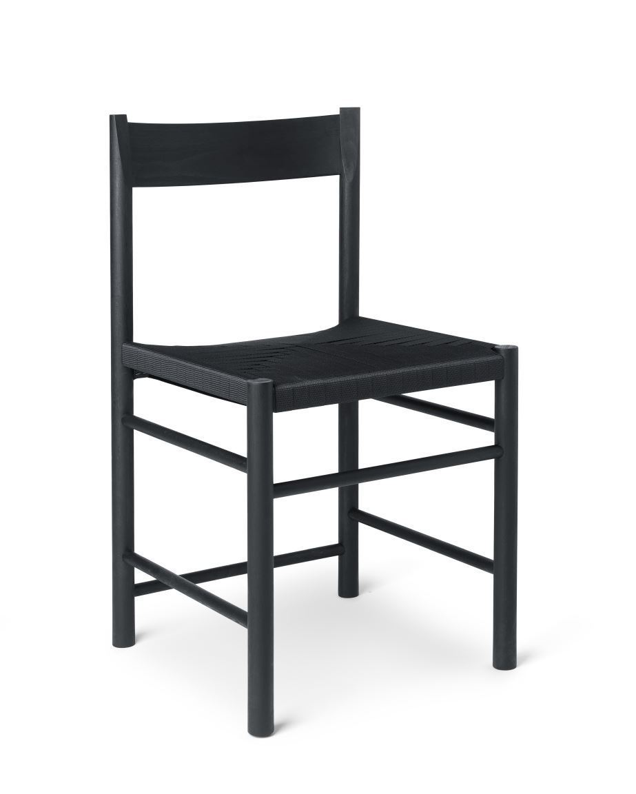 Billede af Brdr. Krüger F Chair SH: 45 cm - Black Painted Ash / Webbing