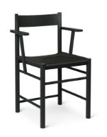 Billede af Brdr. Krüger F Chair Armrest SH: 45 cm - Black Painted Ash / Webbing
