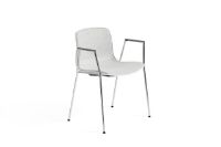 Billede af HAY AAC 18 About A Chair Front Upholstery SH: 46 cm - Chromed Steel/White/Divina Melange 120