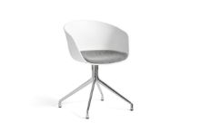 Billede af HAY AAC 20 About A Chair w. Fixed Seat Cushion SH: 46 cm - Polished Aluminium/White/Hallingdal 126