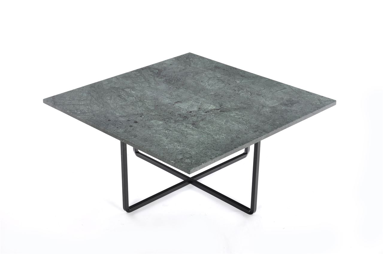 Billede af OX Denmarq NINETY MEDIUM Table 80x80x35 cm - Black Powder Coated Steel/Green Indio