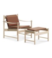 Billede af Brdr. Krüger HB Lounge Chair SH: 56,6 cm - Hvidolieret Ahorn/Cognac Læder 