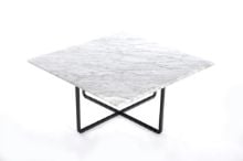 Billede af OX Denmarq NINETY MEDIUM Table 80x80x35 cm - Black Powder Coated Steel/White Carrara